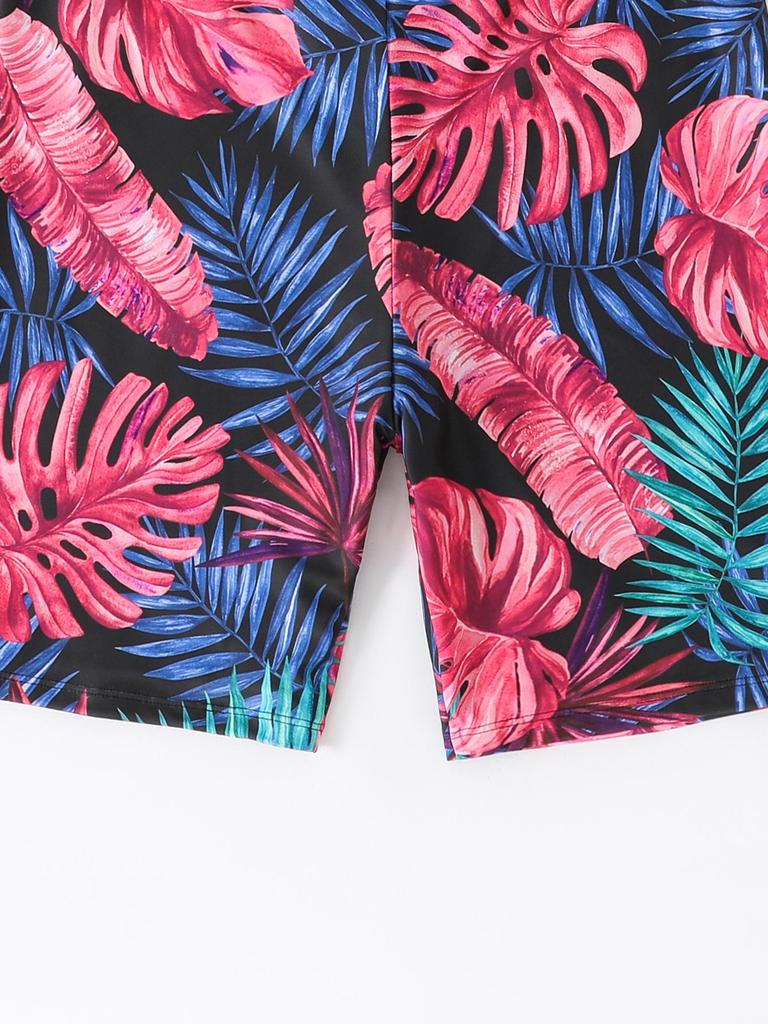 2025 European and American Plus Size Long Sleeve Two-Piece Tankini Swimsuit