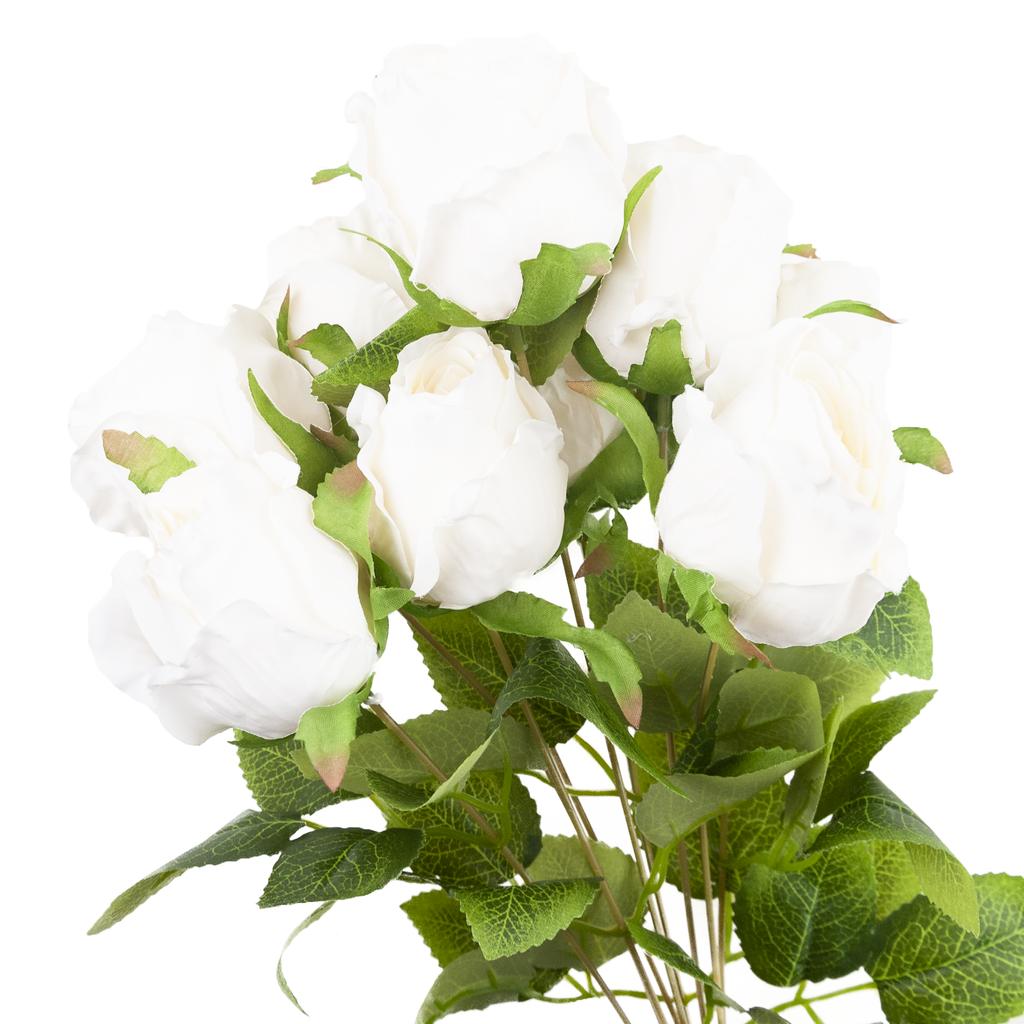 Single Velvet Rose, Realistic Rose Flower, Decorative for a Composition Vase, White