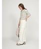 Emi Cool Touch Half Sleeve Knit BORDER Women's Top, 13WNT252041,