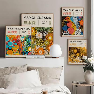 Wystawa Sztuki Yayoi Kusama Kwiat Dyni Plakat Samoprzylepny Plakat Artystyczny Druki na Papierze Białym Plakaty Dzieła Sztuki Estetyczna Sztuka Ściana