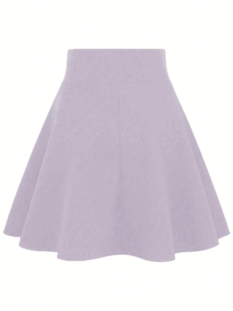 2026 Summer New Fashion Women's Solid Color Basic Skirt Casual Dailywear Regular-fit Woven Knee-length Skirts