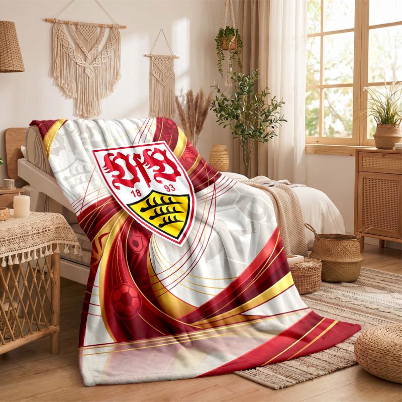 VfB Stuttgart Fußball Druck Flanelldecke Weich Warm Sofa Bett Überwurfdecke Für Zuhause Büro Schlafzimmer