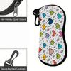 Colorful Doodle Heart Print Soft Sunglasses Case,Portable Lightweight Eyeglasses Pouch,Protective Travel Spectacle Bag for Women Kids