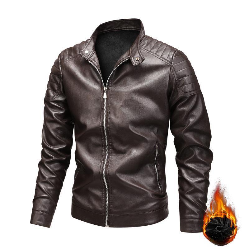 

Новые осенние и зимние мужские утолщенные кожаные куртки, мужские мотоциклетные куртки, кожаные куртки и бархатные куртки 5XL