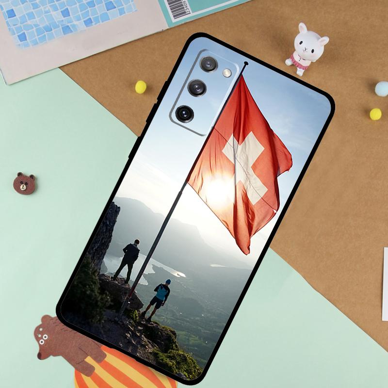 Switzerland Swiss Flag Soft Case For Samsung Galaxy S25 Ultra S9 S10 S20 S22 S21 Plus S23 FE S24 Ultra Funda Cover