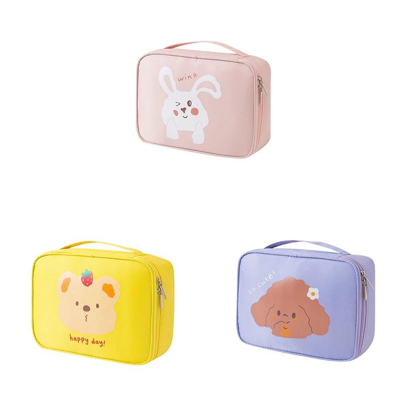 Stylish Waterproof Girls Makeup Bag Featuring Spacious Storage For Cosmetics