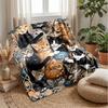 Kittens and Roses Romance Theme blanket Lightweight Warm Flannel Blanket Decorative Throw Blanket for Home Decoration