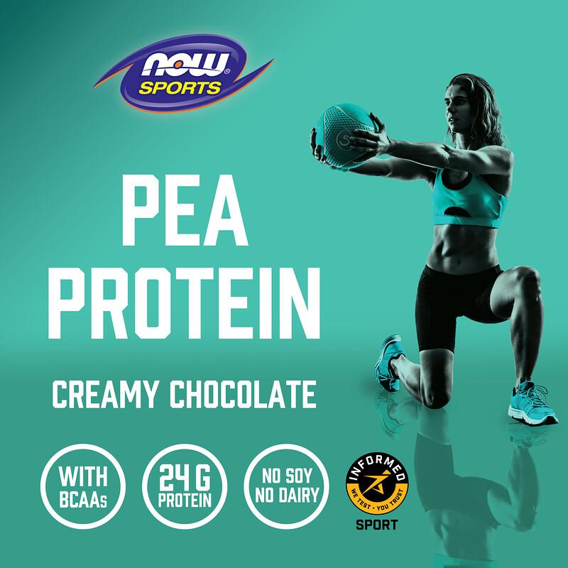 Sports, Pea Protein Powder, Creamy Chocolate, 2 Lbs (907 G)