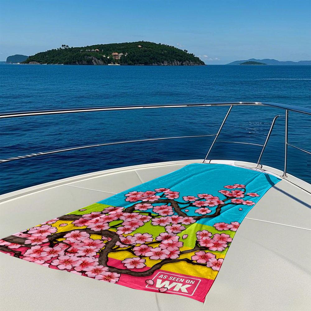 Cherry blossom branches Quick Drying Bath Towel Microfiber beach towel light weight swimming camping yoga beach out