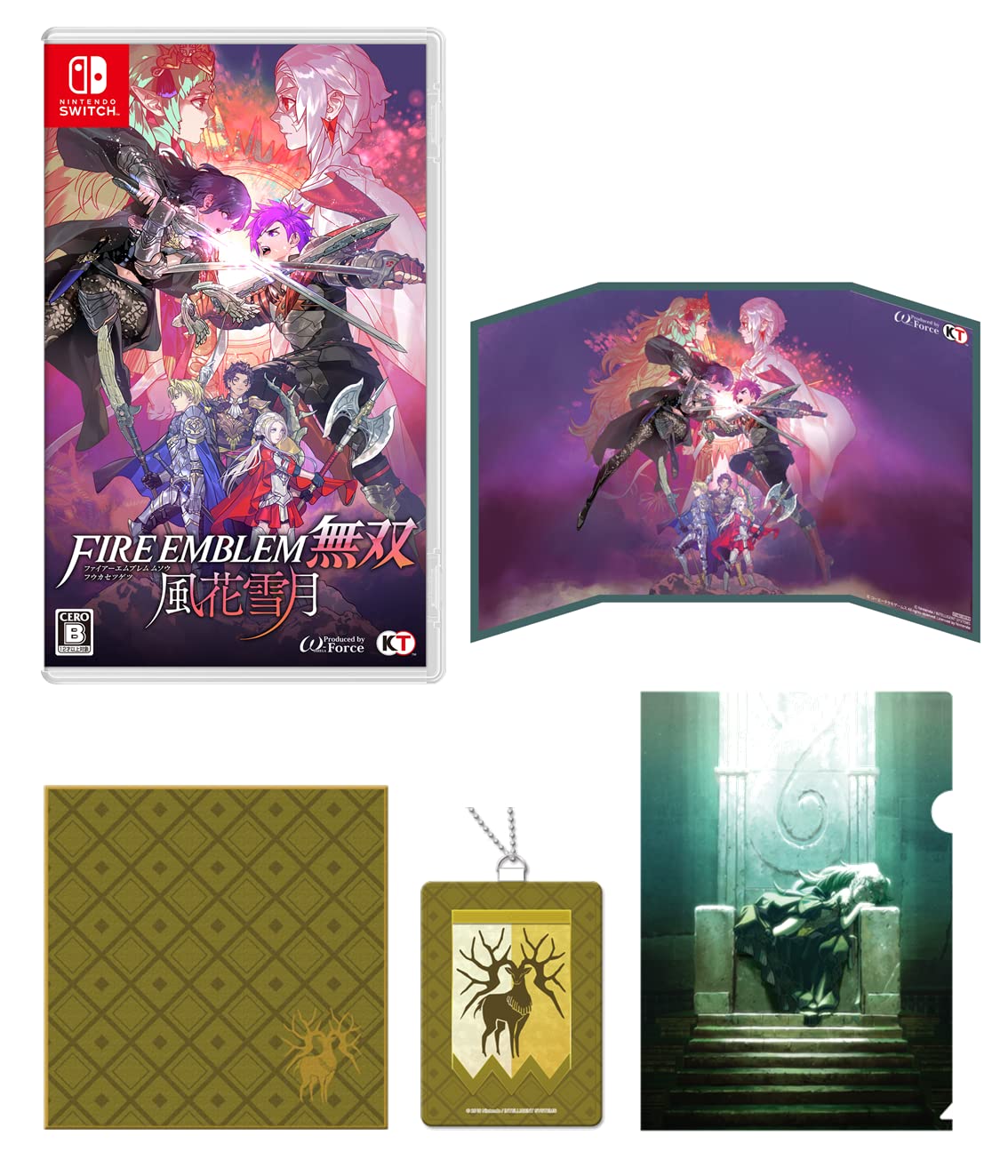 

Fire Emblem Three Houses Switch Набір товарів класу Золотий Олень Паспорт Металізований Прозорий Панорамний Кольоровий Папір Воїни - + (Рушник для рук, Чохол, Пилка)