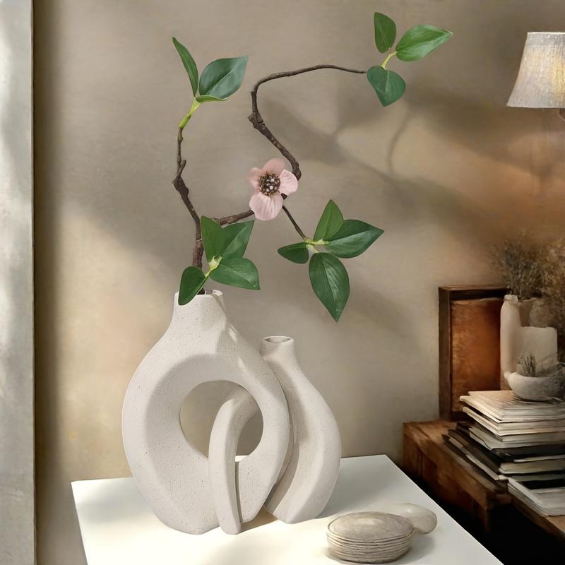 Nordic White Ceramic Vase Ins Style Creative Flower Vase Simple Luxury Wholesale