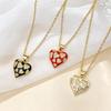 Stainless Steel Chian Red Green Zircon Flowers Pendant Necklace For Women New Luxury Girls Lucky Chain Birthday Jewelry Gifts