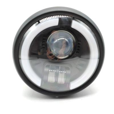 YIBO General 6.5-inch Retro Motorcycle Headlight for Harley CG125 Modified LED Angel Eye Headlight with Turn Signals