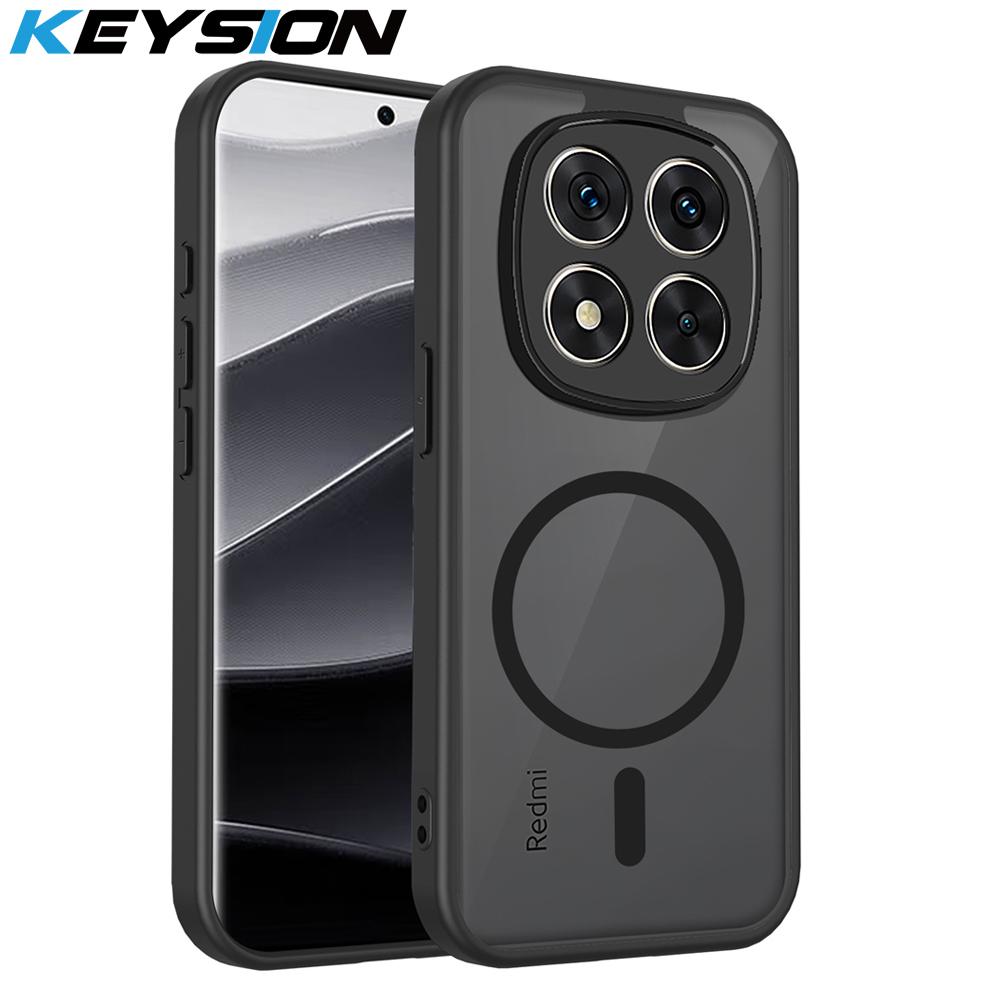 

KEYSION Magnetic Phone Case for for Xiaomi POCO M8 Pro 5G Silicone+PC Matte Translucent Shockproof Back Cover for POCO M8 5G for POCO M8 5G чёрный