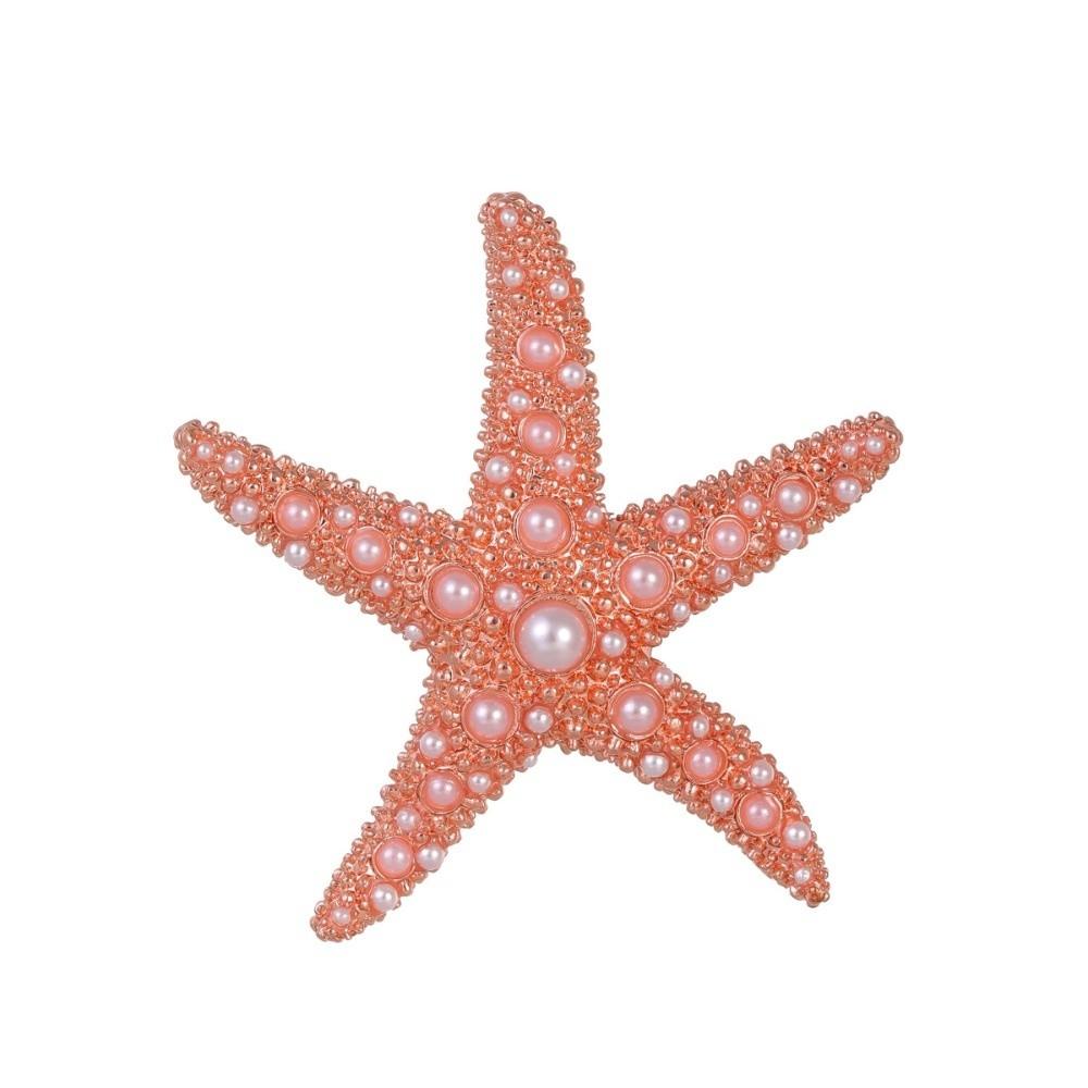 Pearl Starfish Starfish Star Metal Pin Jewelry Gift Chest Flower Pin Retro Starfish Brooch Women