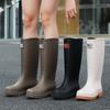 thick-soled wear-resistant rain shoes women's non-slip high-tube rain boots outdoor wading long tube car wash water boots work water shoes