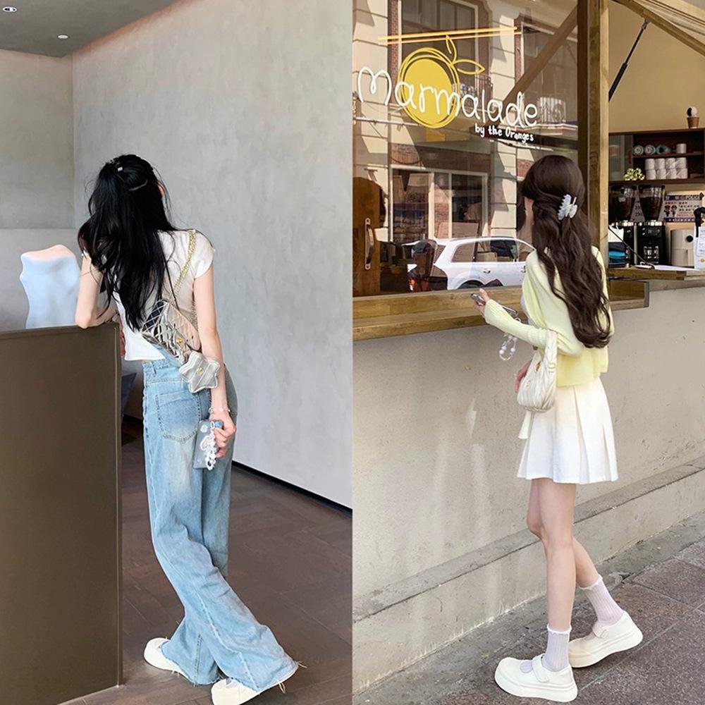 Traubenmama Studiolee Big Head Klettverschluss Muffin Dicke Sohle Erhöhend Runder Kopf Flacher Ausschnitt Mary Janes Kleine Lederschuhe Damen