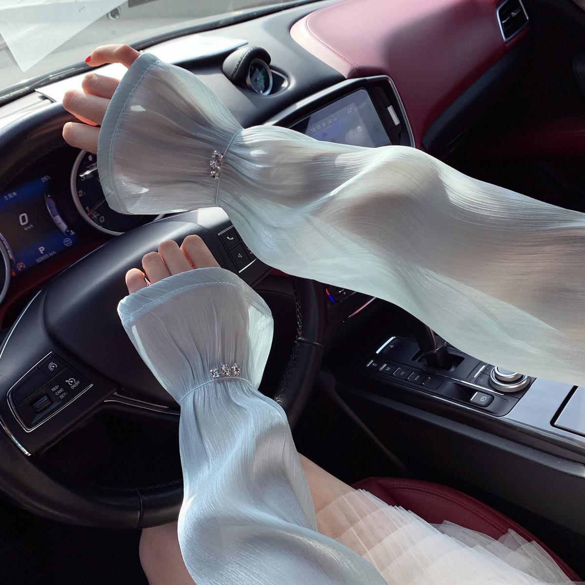 

Летние новые тонкие рукава Diamond Ice для женщин и девочек, солнцезащитные, с длинными рукавами, однотонные, для верховой езды