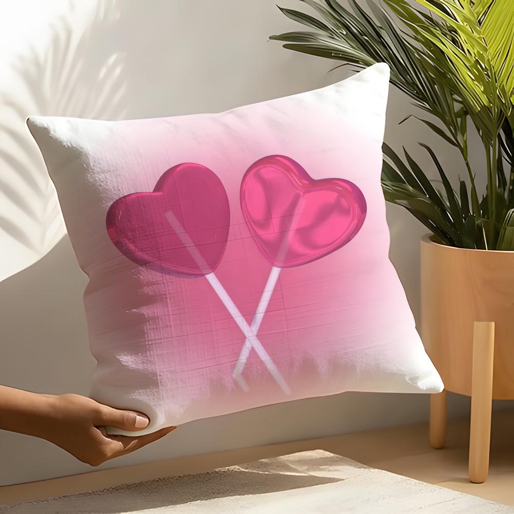 Sweet Pink Candy Pillow Case Home Living Room Decoration Linen Pillow Cases Cushion Cover