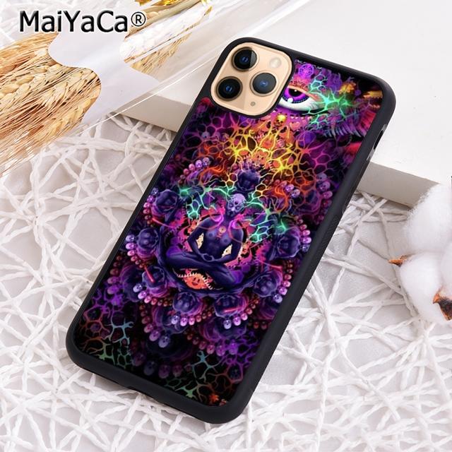 Neon Psychedelic Trippy Buddha Art Phone Case For iPhone 17 Air 16 Pro Max 15 14 Plus 12 13 Shell Cover Coque