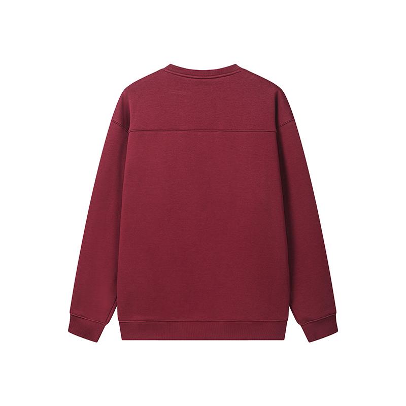 FILA Sweatshirts Men's Dark Umber Burgundy Crew Neck Thickened Other F51U649202FWI