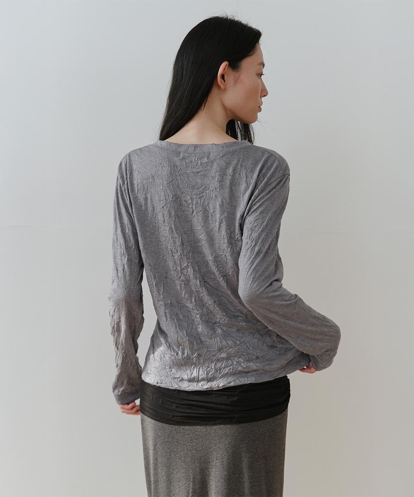 Loutaideu Crease Snap Top [Grey]