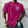 Men's Vintage Hawaiian Texture Printed Short Sleeve T Shirt Loose Fit Casual Summer Daily Wear Top for Outdoor Activities