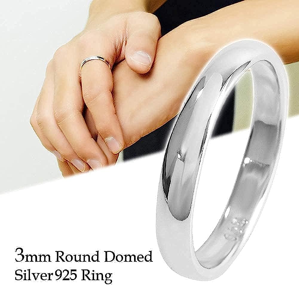 [Shinjuku Gin no Kura] 2mm Wide Plain Silver 925 Simple Ring, Sizes 6-26 (Size 8.5), Round Top, Slim Fit, Unisex