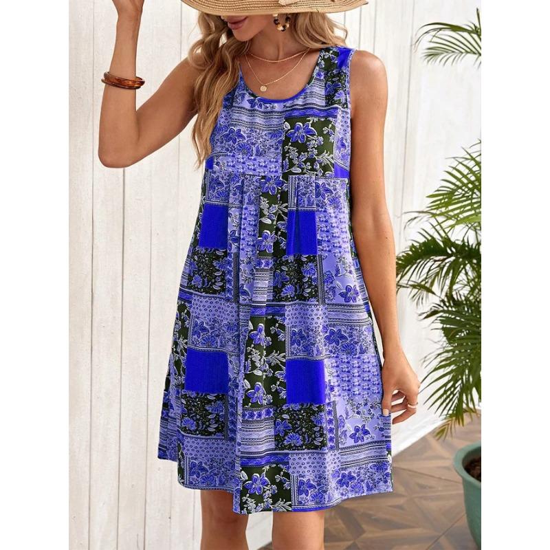 BITCED Fashion Summer Spring U-Neck Sleeveless Casual Dresses