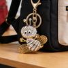 Sparkling Rhinestone Bee Keychain Cute Animal Key Ring Bag Charm with Lobster Clasp for Handbag Purse Wallet
