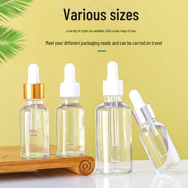 Transparente Tropfflaschen aus Kunststoff und Glas für ätherische Öle – Größen 30 ml und 50 ml erhältlich