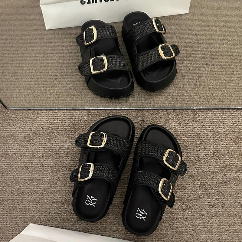 Женские тапочки 2024 Летняя мода Пляжные сандалии на плоской подошве Новые повседневные — фото 4