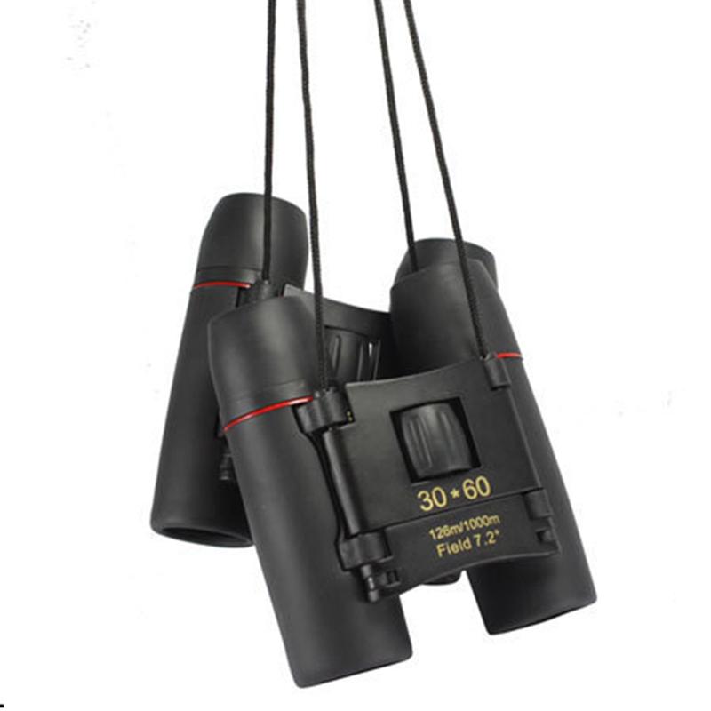 Outdoor 30x60 Mini High-Definition Nachtsicht Zoom Feldstecher Handheld Teleskope Leistungsstarke Ferngläser Schwarz