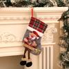 Cross-Border Plaid Christmas Stocking & Candy Bag Ornament for Kids