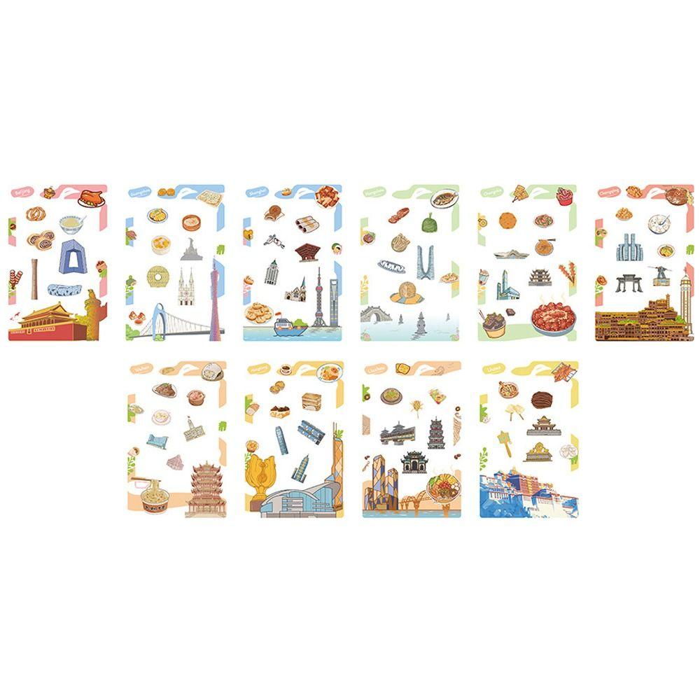 10Pcs/Set City Landmark Photo Paper Decoration for Polaroid/Fujifilm Instant Camera