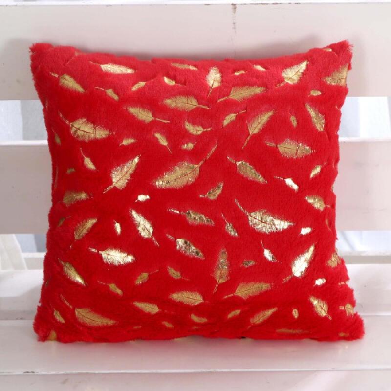 43X43Cm Cushion Cover Short Plush Gold Plated Throw Pillow Embedded Decoration Cushion Home Pillow Cover Coreless Single Pillow Cover