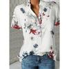 Women's Fashion Printed V-neck Short Sleeve Blouse, 10 Colors 8 Sizes Available Casual Summer Top