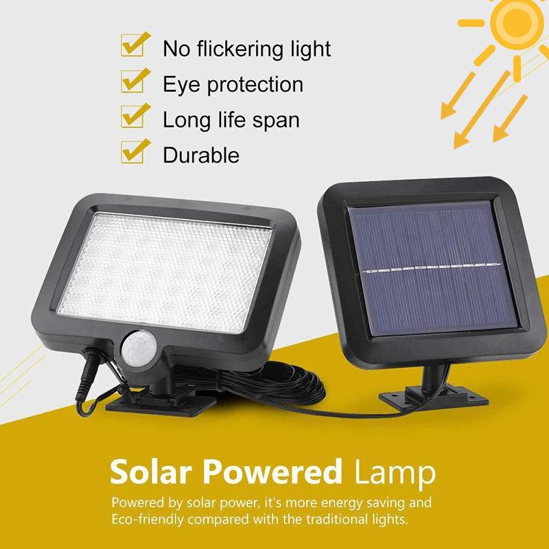 56LED Super Bright Durable Solar Powered Lamp Outdoor IP65 Waterproof Emergency Wall Lights Garden Porch Decoration Street Lamp
