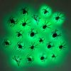 Ensemble d'autocollants Araignée Chauve-souris d'Halloween avec Lumières LED Améliorateur d'Atmosphère Effrayant Décorations Intérieur Extérieur