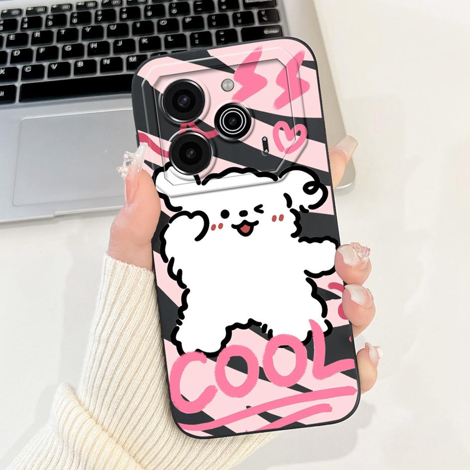 Pova 6 Case For Tecno Pova 6 Pro 5G Silicone Cover Cute Dinosaur Panda Camera Lens Protector Bumper For Tecno Pova6 Pro LI9 Capa