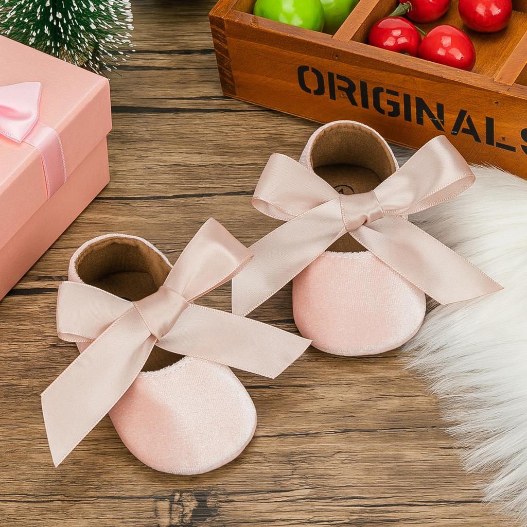 Velvet Ribbon Baby Shoes Princess Shoes Soft Sole Non Slip Walking Shoes Baby Shoes