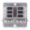 6 Way Box, LED Display, 32V Carrier for Car, Boat, Truck, with Waterproof Cover, 100A Highest Input Current