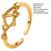 Student Ring Electroplated Finish Adjustable Opening Design Star Symbol Ring Couple Matching Ring