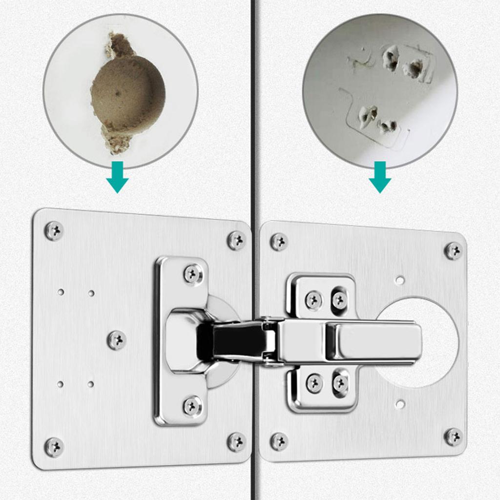 4 Pcs Cabinet Door Hinges Repair Plate Stainless Steel Hinge Tools for Cabinet Furniture Window Drawer Shelves Repair