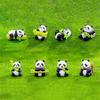 8 Pack Realistic Panda Figurines Small Animal Models Miniatures Ornaments for Cake Toppers and Garden Decors Accessories