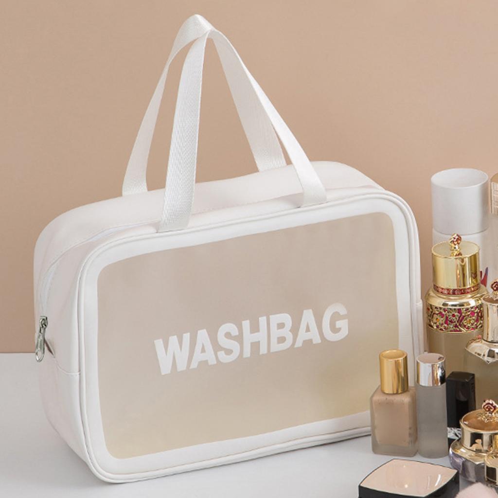 Women Men PU Toiletry Bag Portable Translucent Waterproof Makeup Cosmetic Bag Toiletry Organizer for Accessories