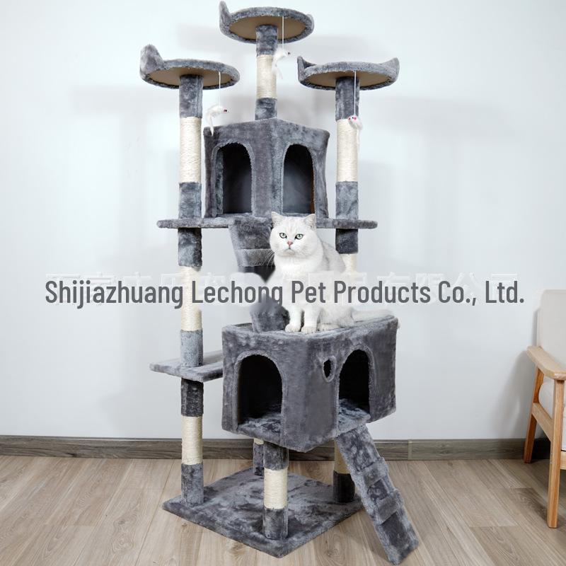 Best-Selling Large Wooden Cat Climbing Frame with Multi-Layer Scratching Platform - Top-Quality Pet Toy