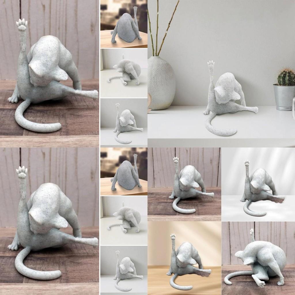 Adorable Funny Cat Figurine Unique Cat Sculpture Made From Durable Resin Material