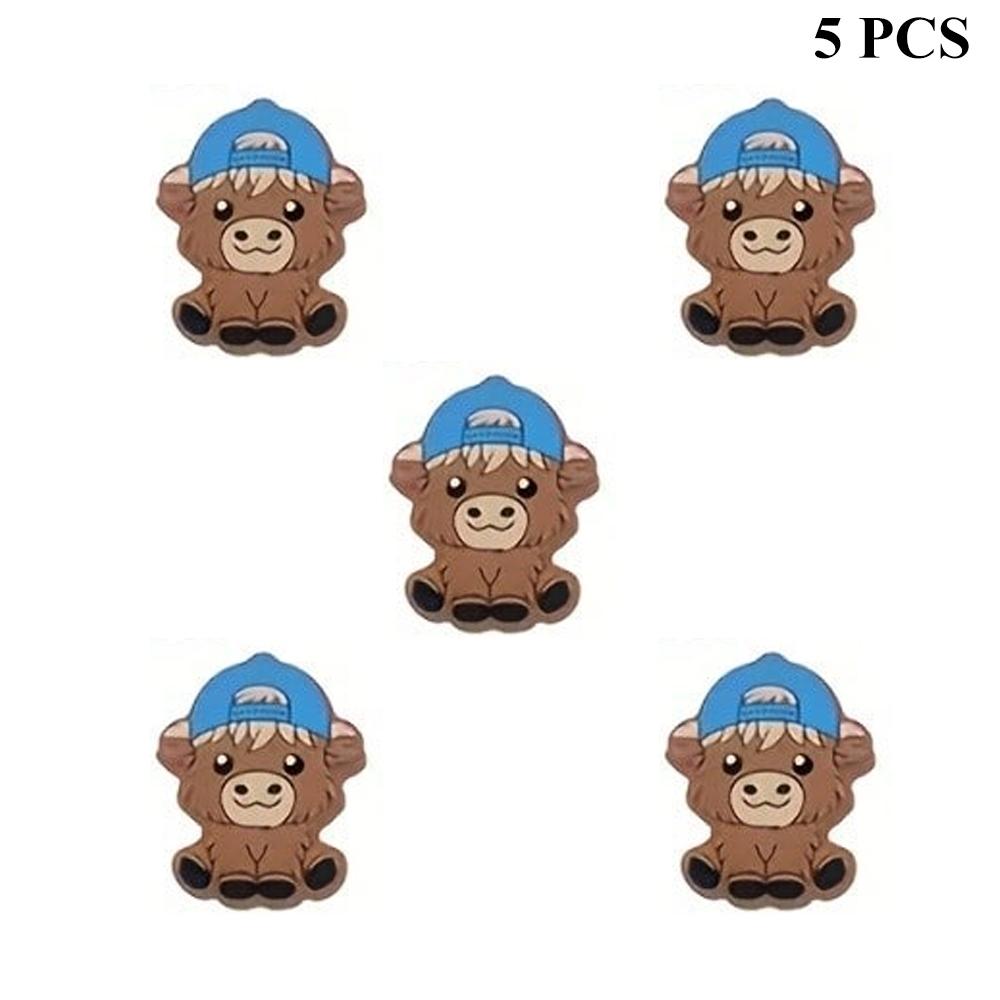 

5/6/12/44/60/88PCS Highland Cow Silicone Bead Hybrid Set, DIY, Focus beads suitable for pens, necklaces, and keychains