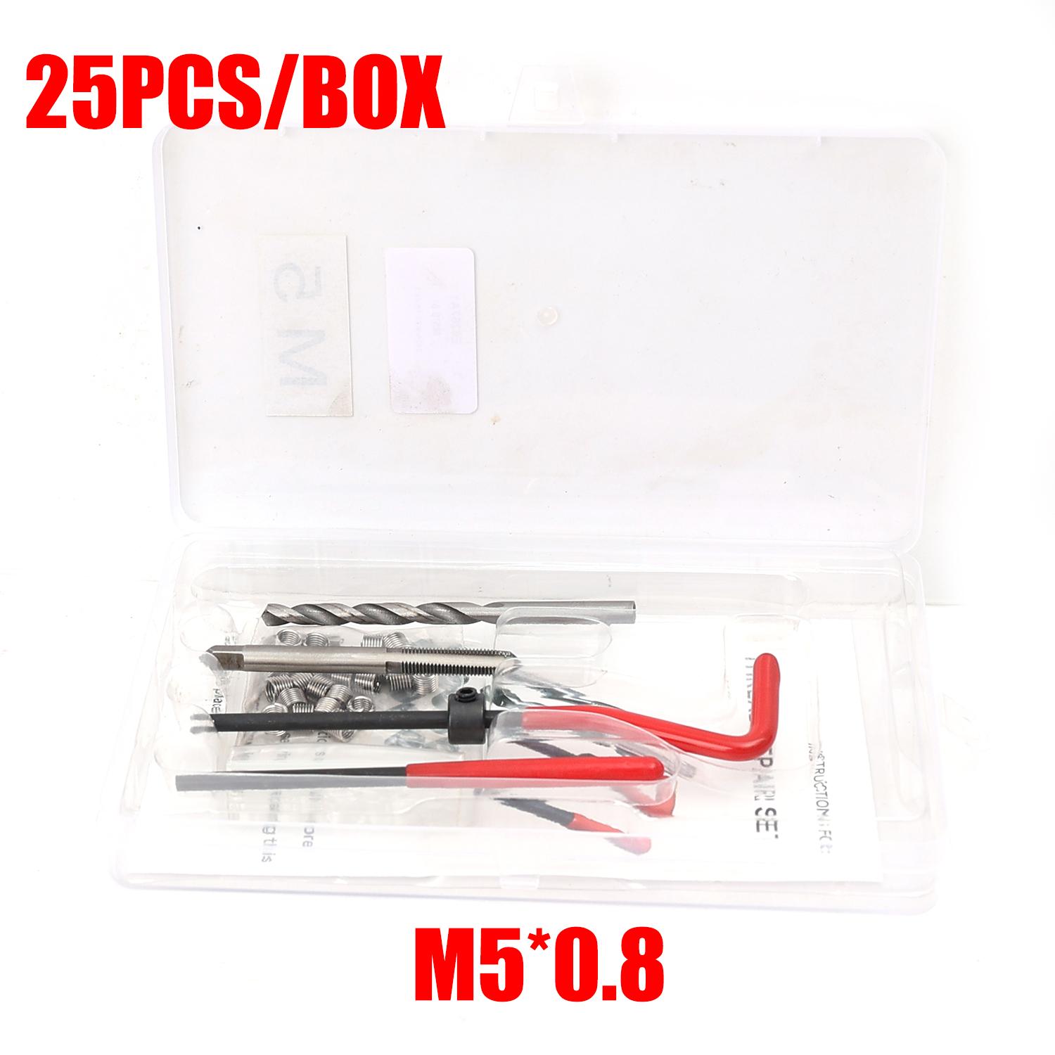 

M5 M6 M8 M10 M12 Metric Thread Repair Insert Kit Restoring Damaged Thread Spanner Wrench Twist Drill Bit Helicoil Car Coil Tools